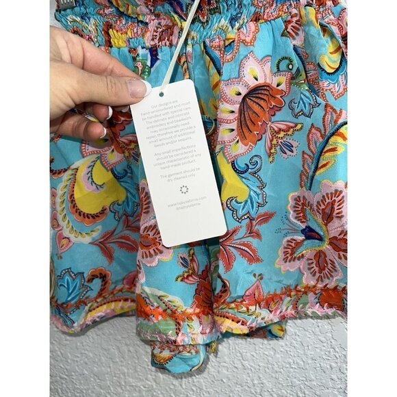 Taj by Sabrina Crippa Canna Shorts Embroidered Floral Size Small NWTS NEW (O) - Picture 8 of 12